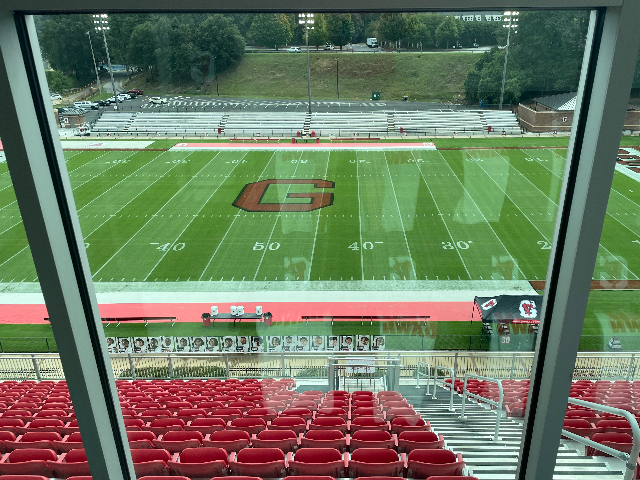 A view of Bobby Gruhn Field from on of the four luxury suites in the Walt Snelling Pressbox 5