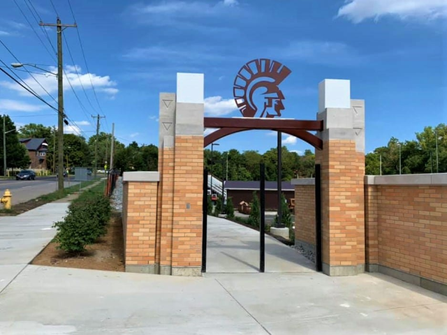 Bron Bacevich Memorial Stadium walkway entrance 1