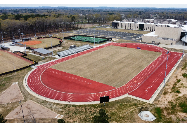 Aerial shot of the Gryphon Track and Field Complex 0