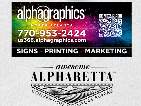 Alpha Graphics and Awesome Alpharetta Convention and Visitors Bureau logo