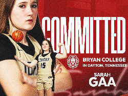 Sarah GAA has committed to Bryan College in Dayton Tennessee. Please congradulate Sarah