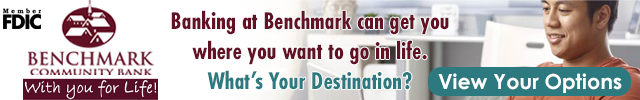 Advertisement image for Benchmark Community Bank