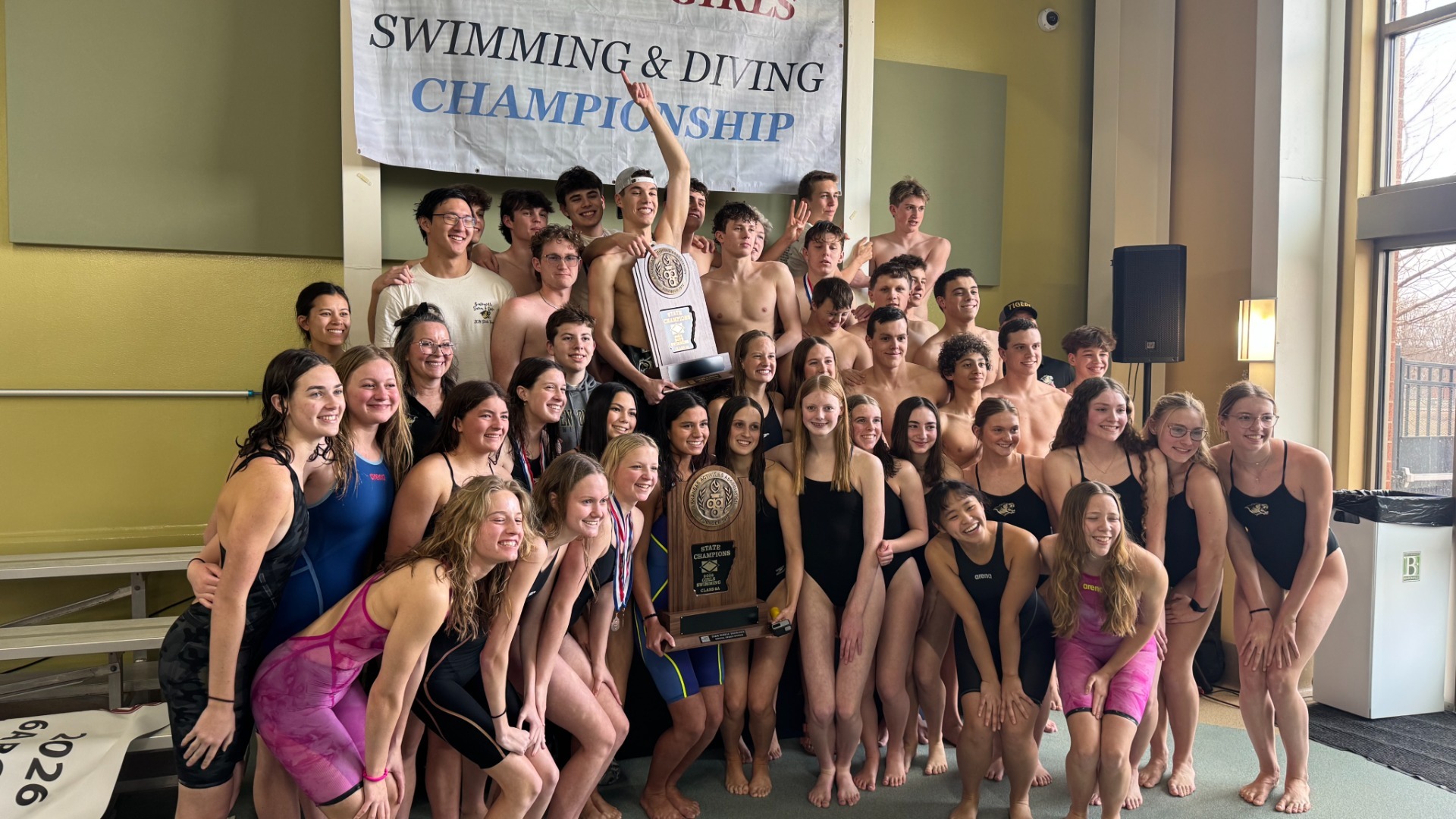 Slide 0 - 25-26 6A Boys and Girls Swim/ Dive State Champions