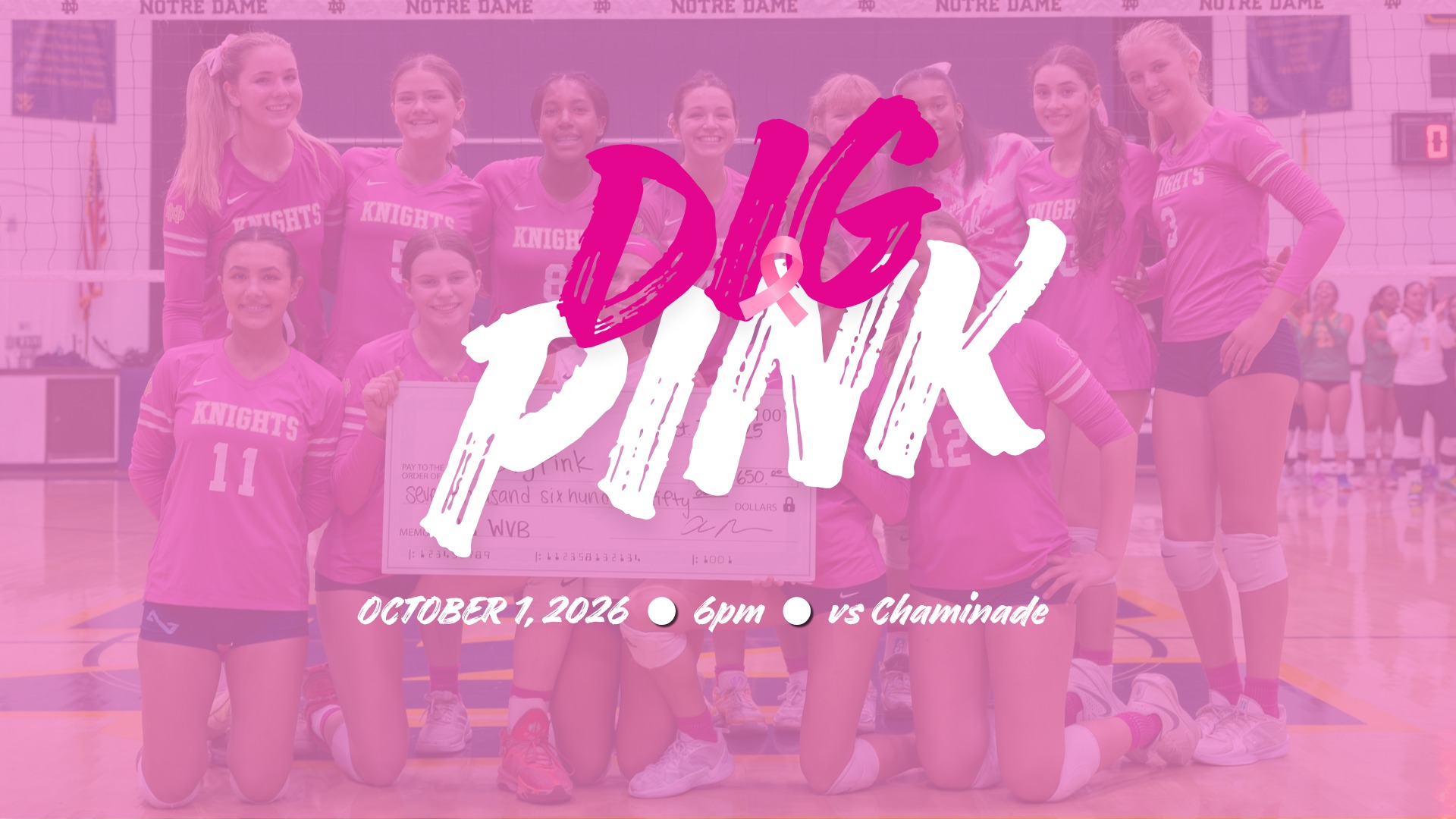 Slide 0 - Notre Dame to Host Dig Pink Match October 1 