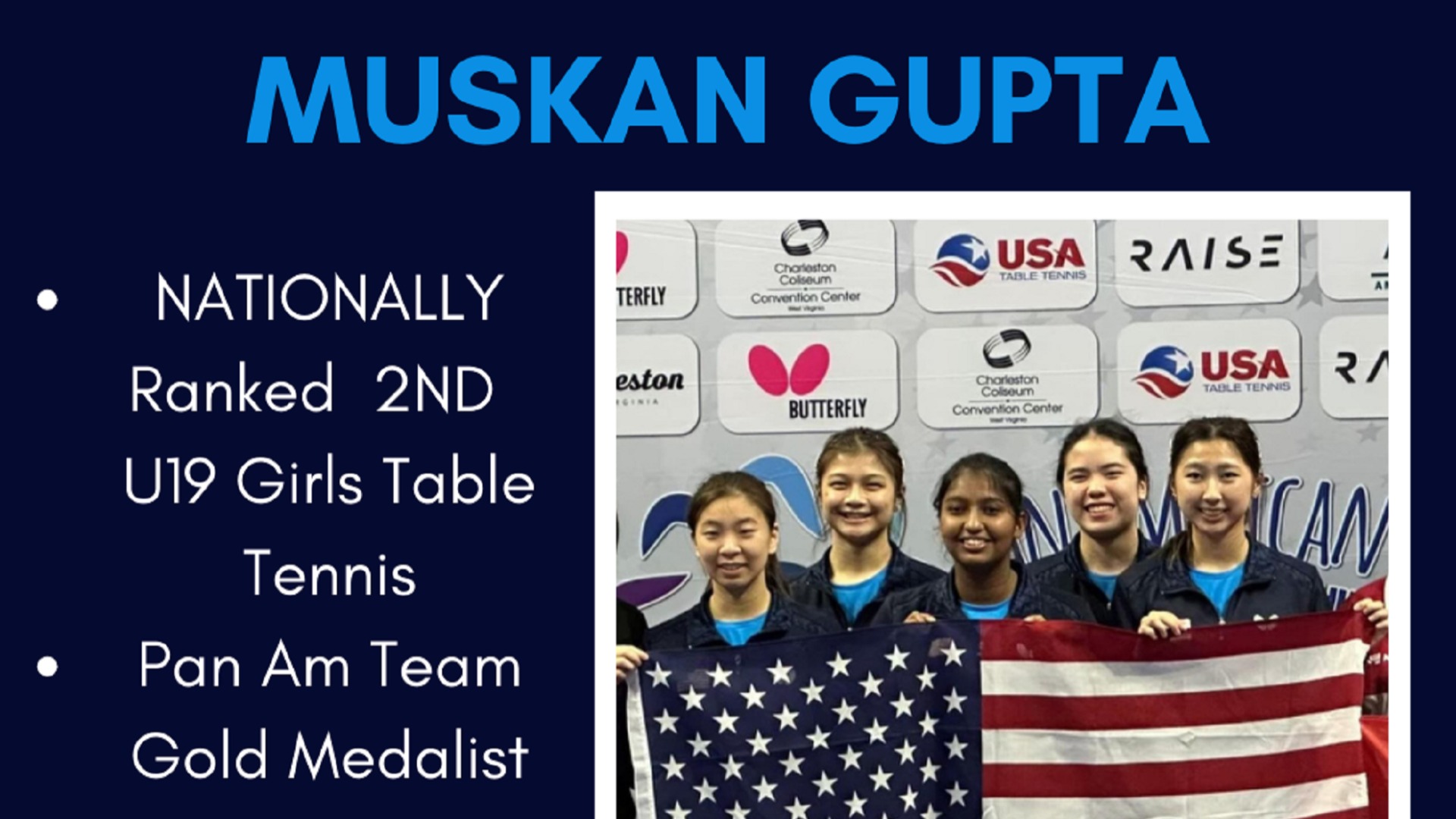Slide 6 - Muskan Gupta PanAm Team Gold Medalist Table Tennis