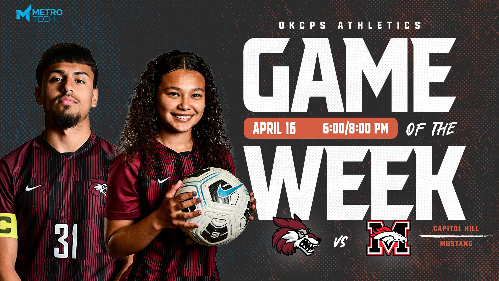 Slide 0 - Red Wolves Host Mustang in OKCPS Soccer Game of the Week - April 16
