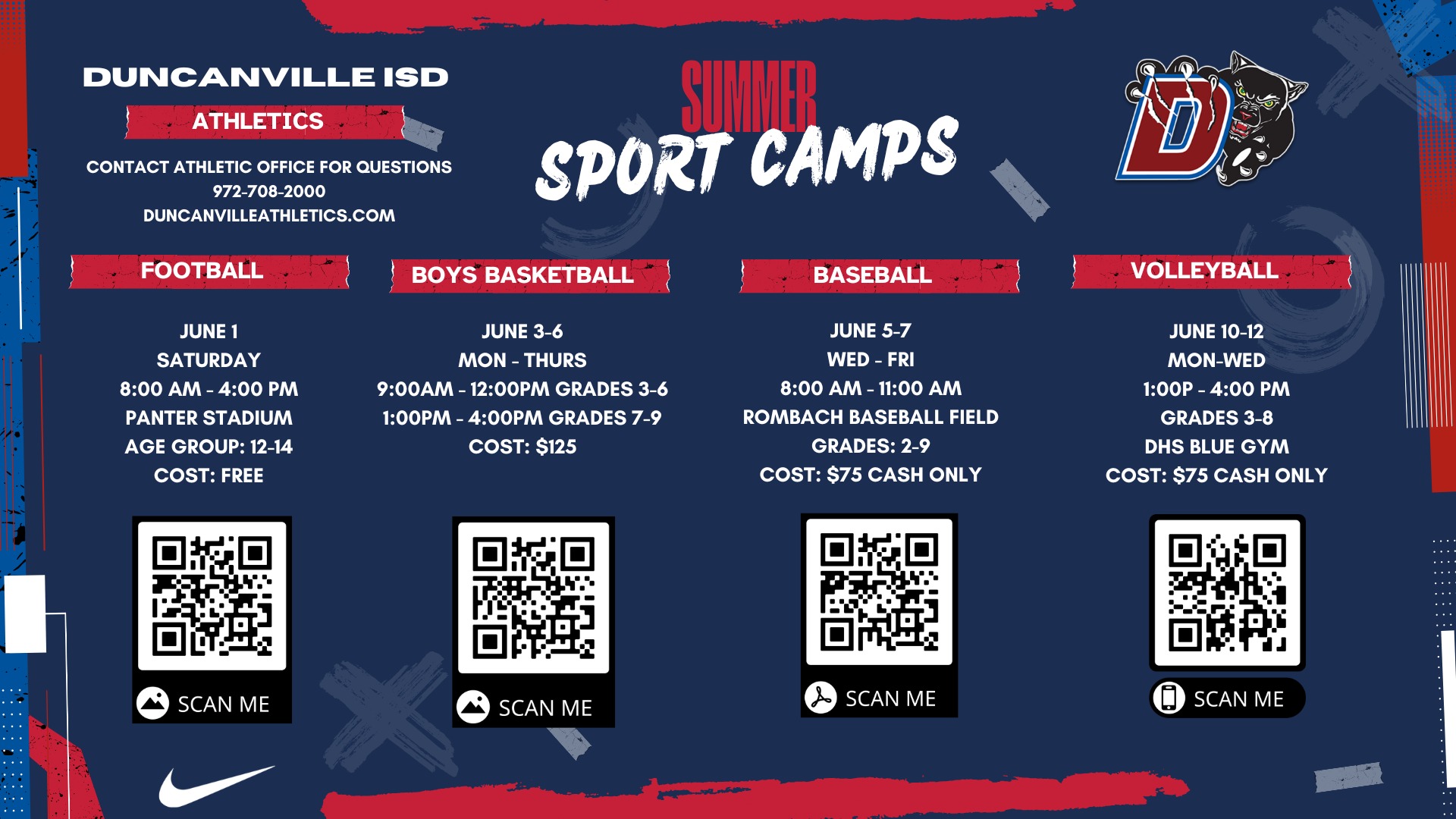 Slide 0 - 2024 Summer Camp Schedule