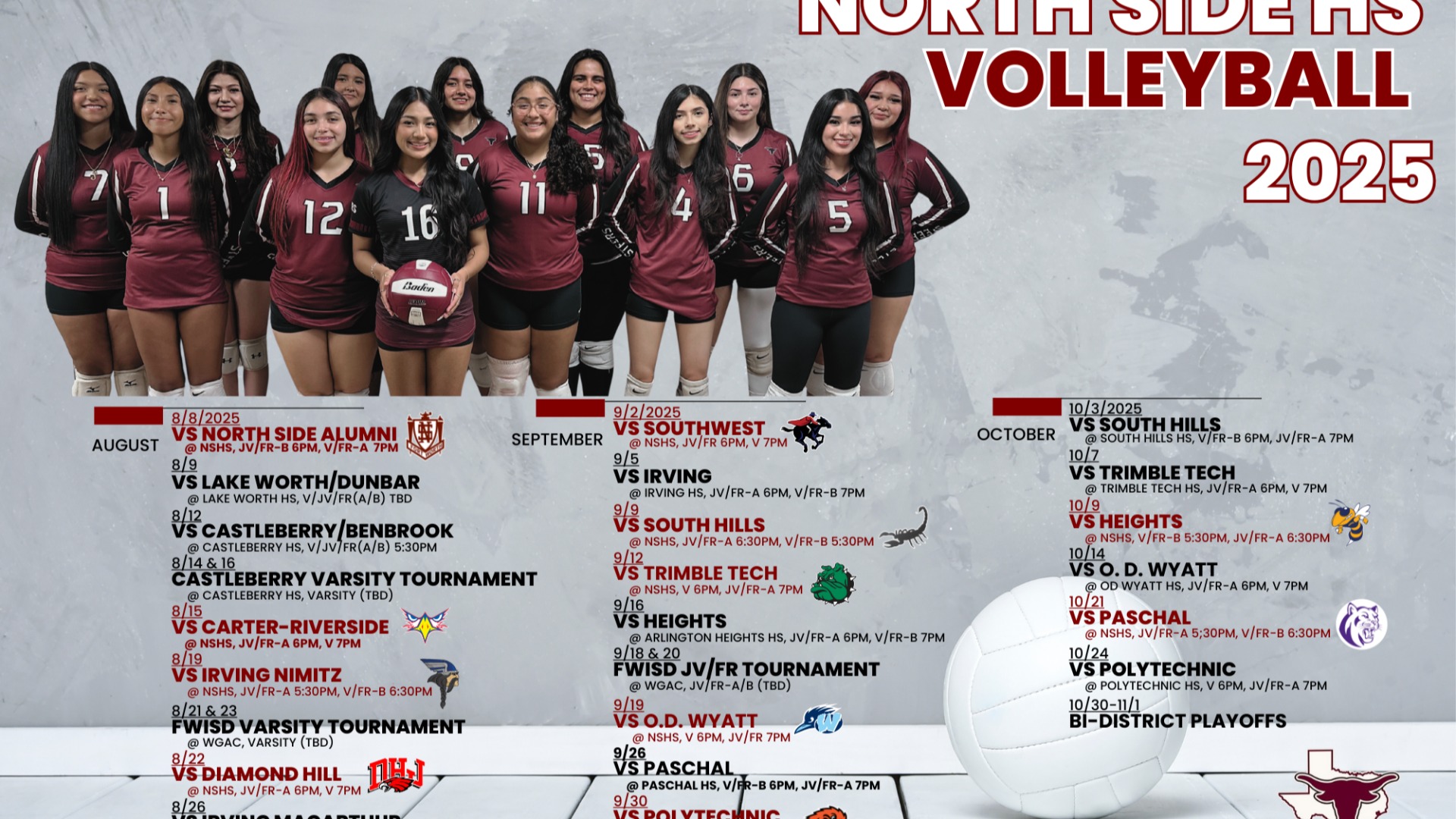 Slide 2 - Volleyball Schedule 