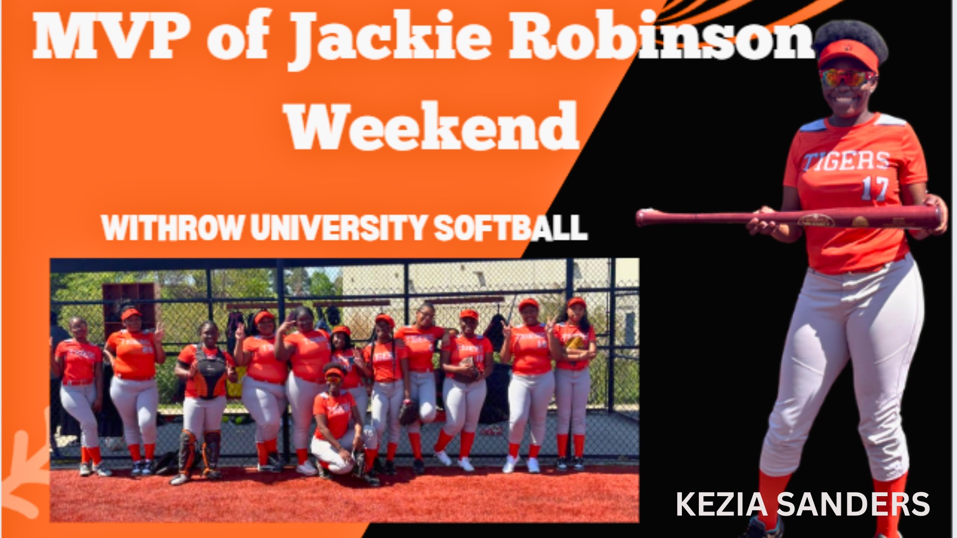 Slide 0 - Shout out to the Withrow University Softball team for their performance and team victory at the Reds Futures High School Showcase this weekend (April 11th). Kezia Sanders was recognized as MVP of the Jackie Robinson Weekend for softball.
