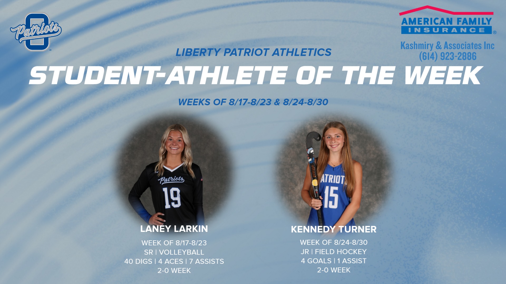 American Family Insurance Presents: Student-Athlete of the Week | Weeks of 8/17 & 8/24