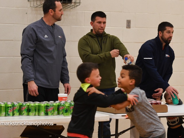 Serving Pizza to the student section for Basketball Game 1.25.19