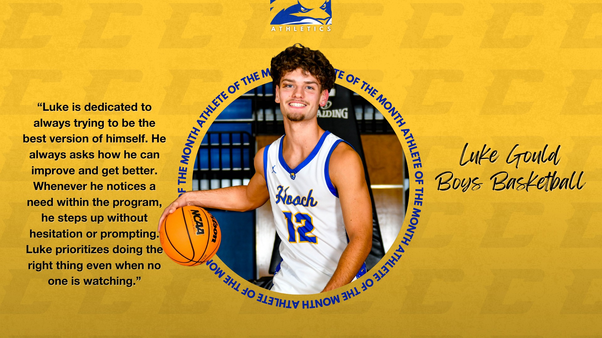 Slide 0 - Luke Gould - Male Student Athlete of the month