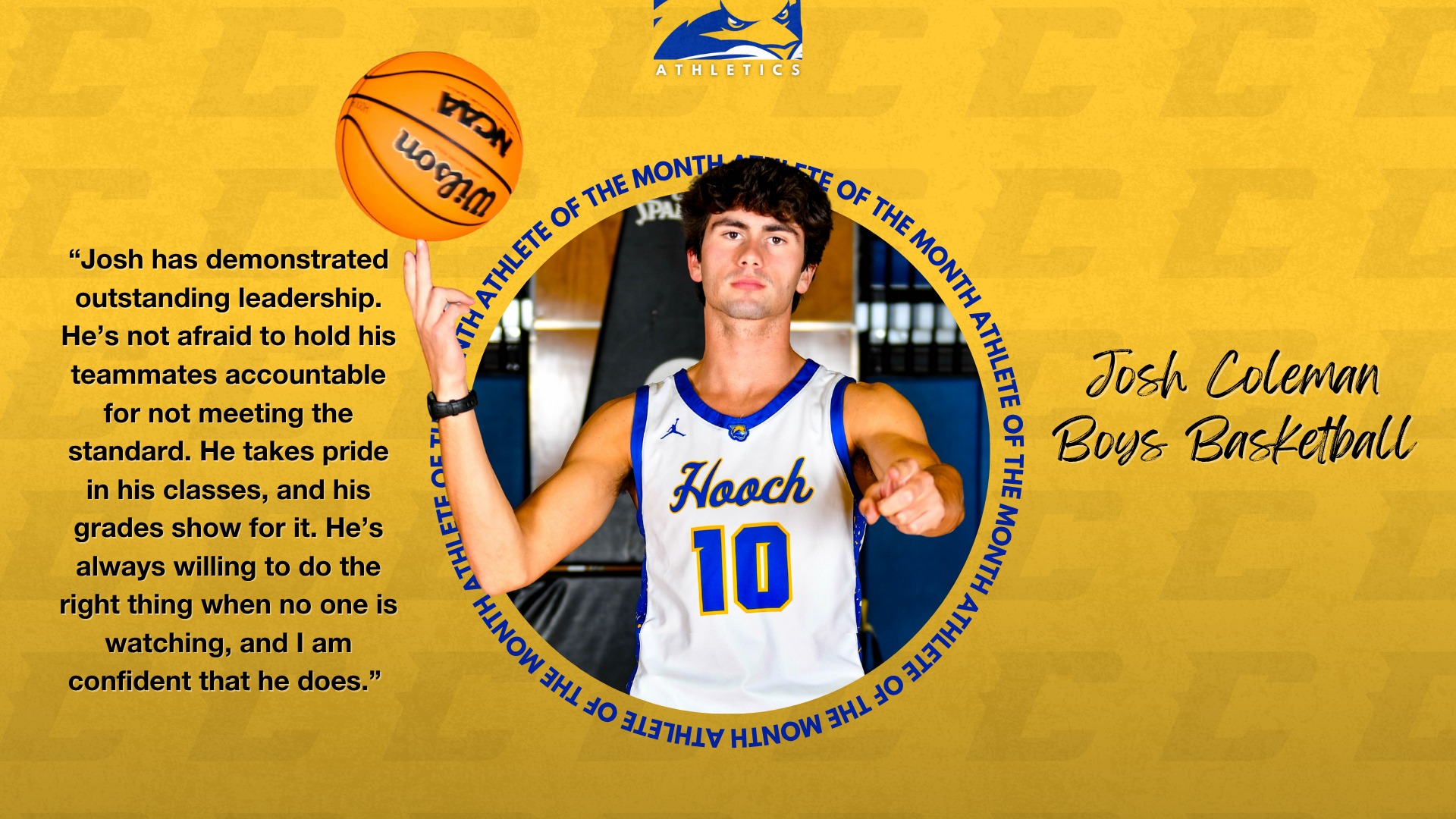 Slide 1 - Male Student Athlete of the Month - October 2025