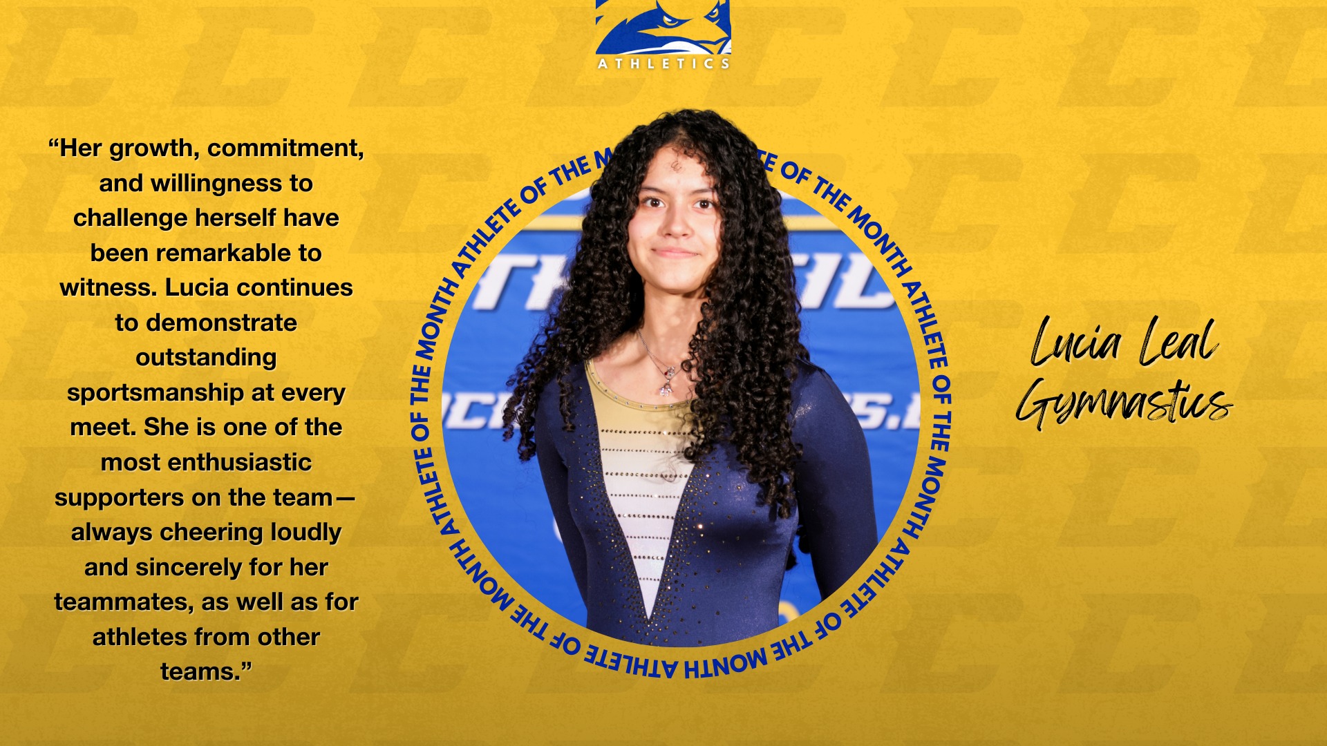 Slide 1 - March Female Athlete of the Month - Lucia Leal