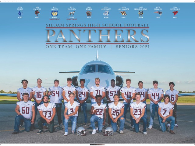 2020-21 Panther Football Seniors - One Team, One Family