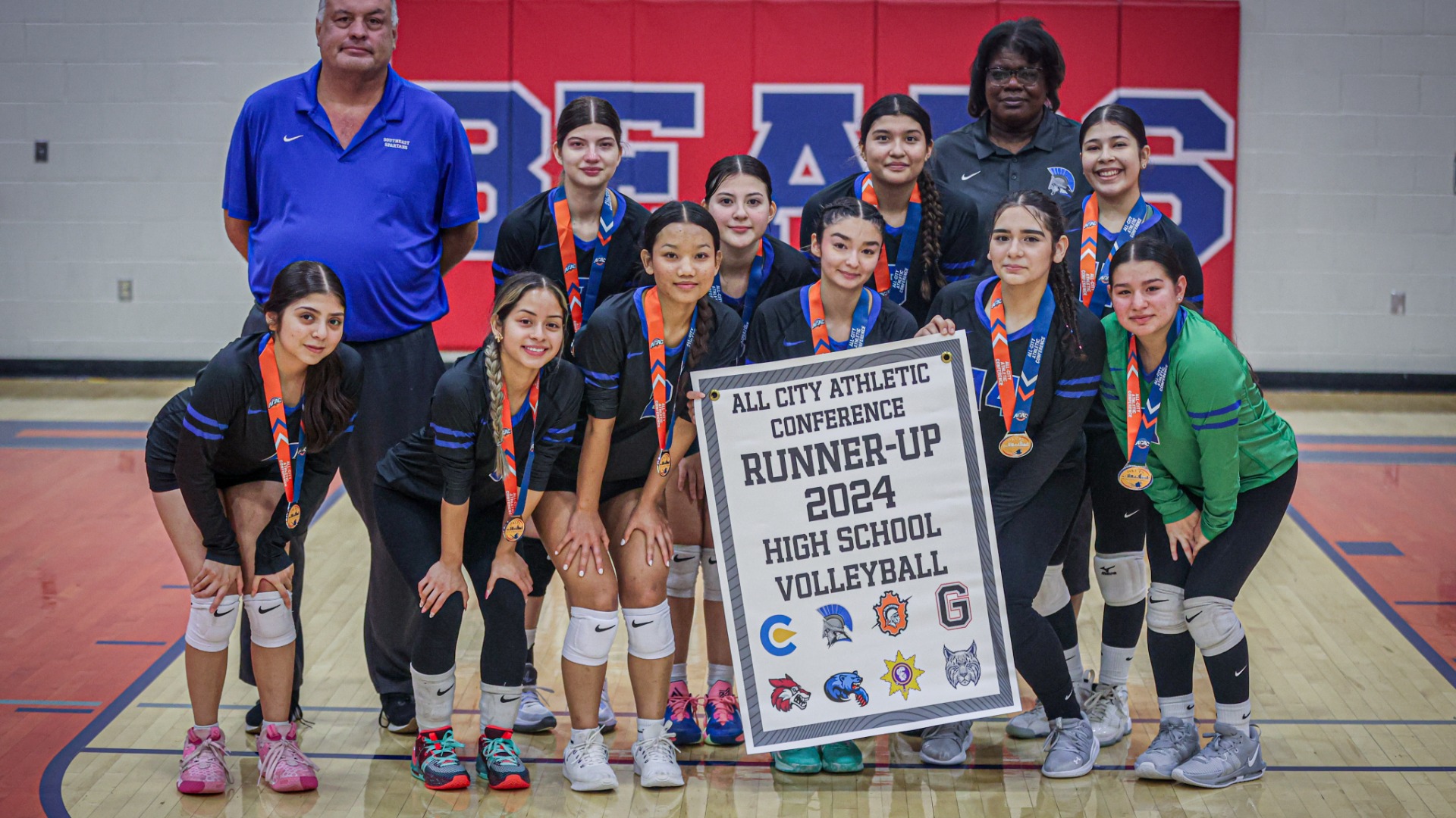 Slide 4 - Lady Spartans Receive 2024 ACAC Volleyball Runner-Up Banner