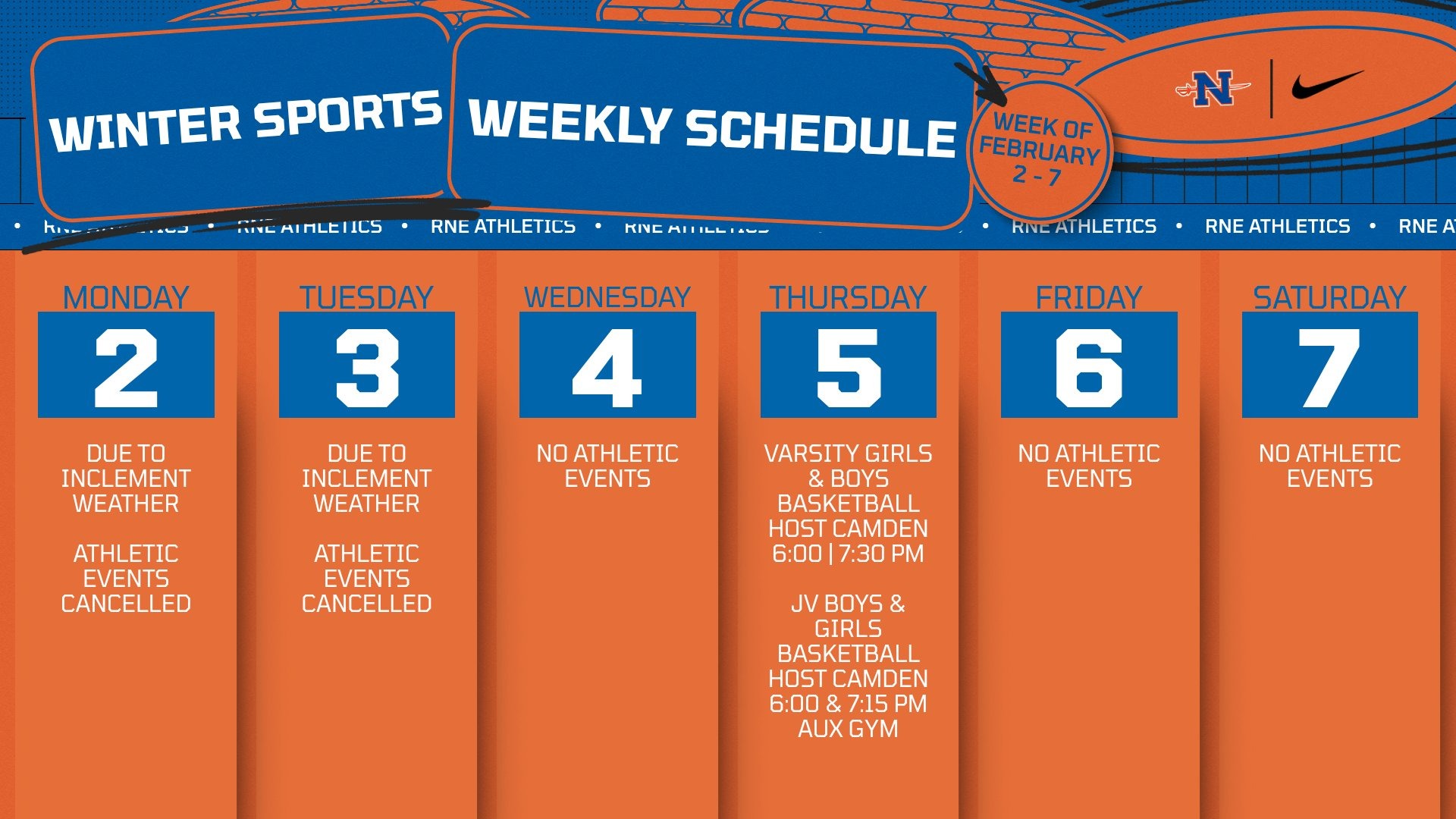 Slide 0 - Athletic Events | Feb 2 - 7 