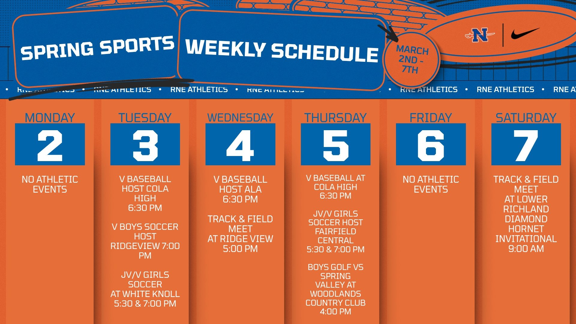 Slide 0 - Athletic Events | March 2- 7 