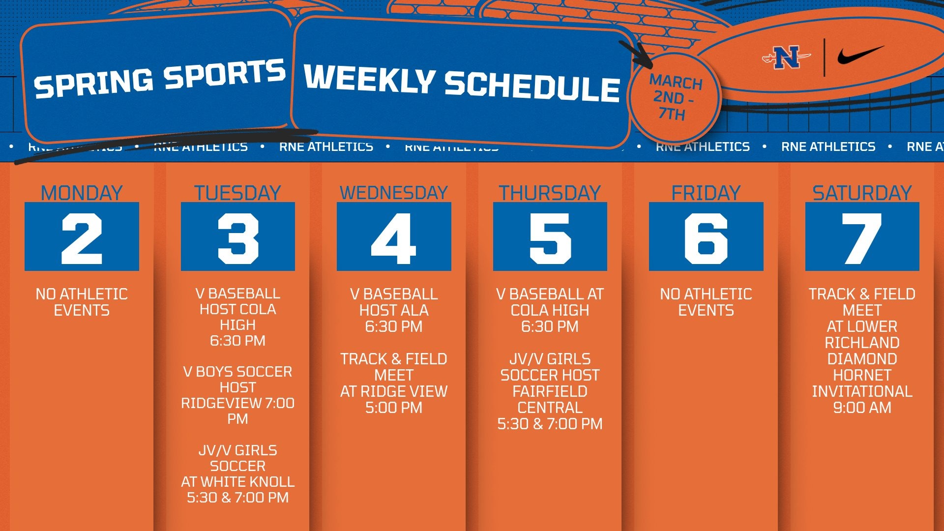 Slide 0 - Athletic Events | March 2- 7 