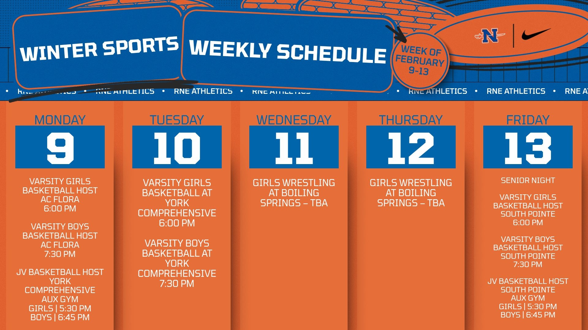 Slide 0 - Athletic Events | Feb 9-13