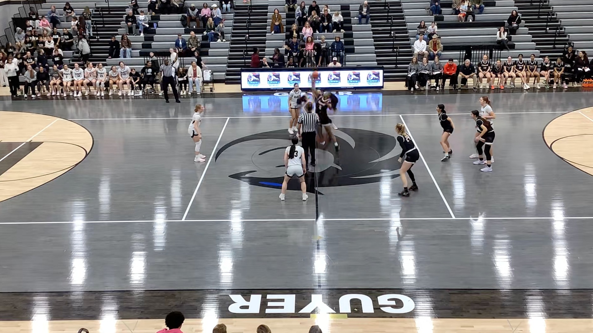 Slide 0 - THE GIRLS PICKED UP A STRONG ROAD WIN, BEATING GUYER 54–45