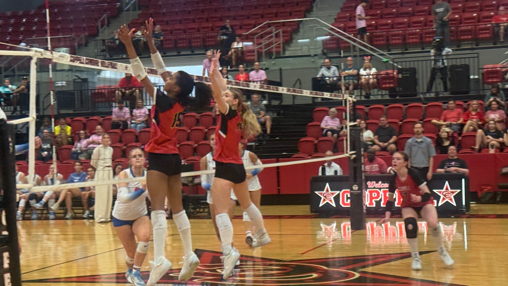 Slide 4 - Cowgirls Drop Tight Three-Set Match to Pearce