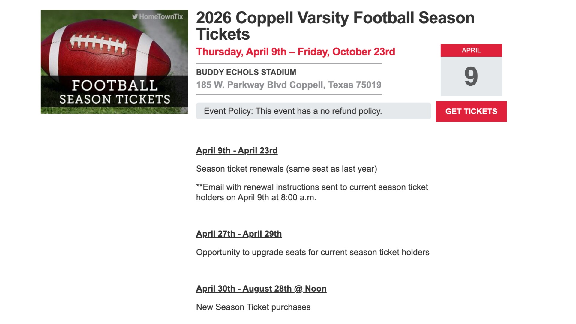 Slide 0 - Season Tickets Are Available