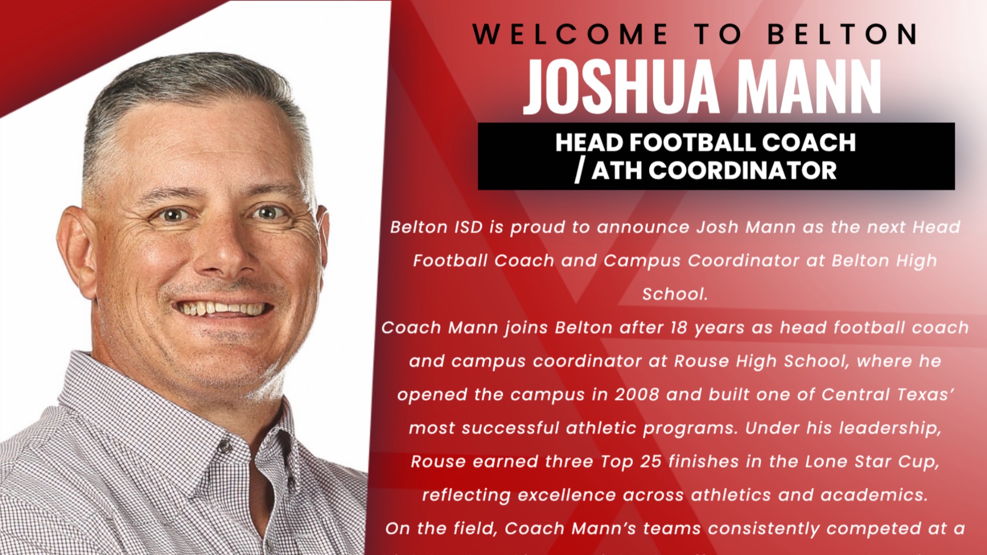 Slide 0 - Welcome Coach Mann! 