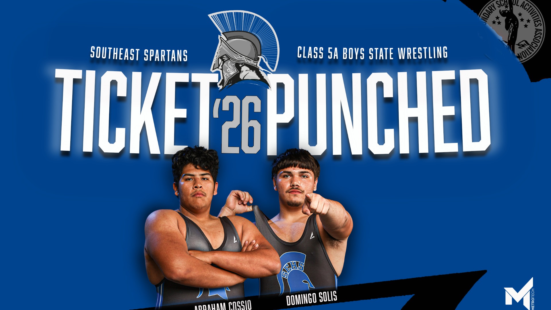 Slide 1 - Southeast's Abraham Cossio and Domingo Solis Punch Tickets to Class 5A Boys State Wrestling Meet