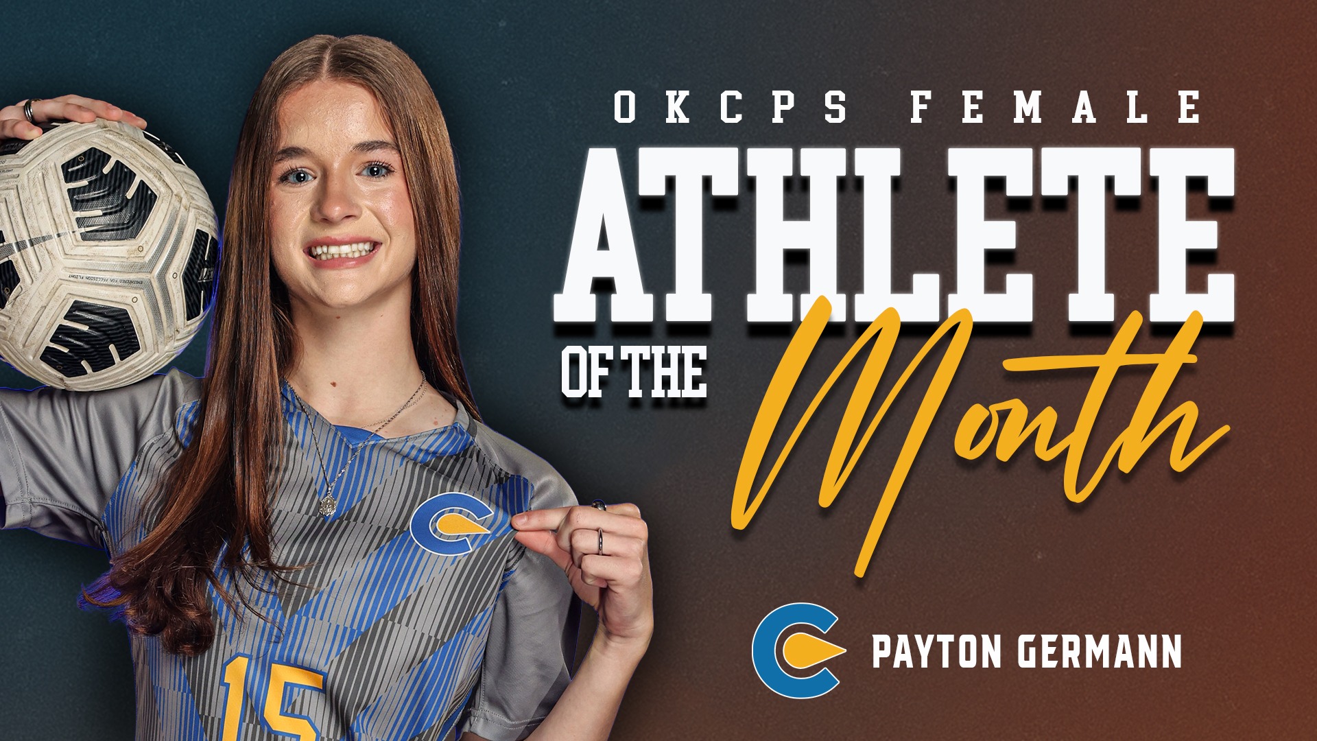 Slide 1 - Classen SAS' Payton Germann Named OKCPS Female Athlete of the Month - April 2026