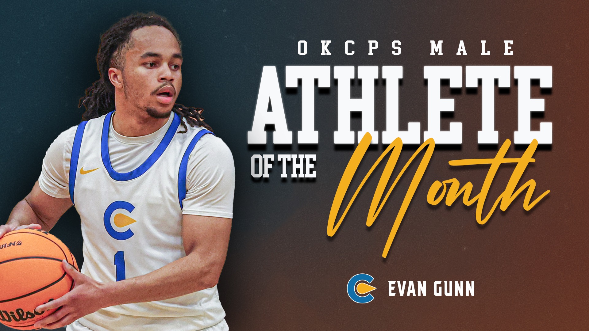 Slide 0 - Classen SAS Senior Evan Gunn Named OKCPS Male Athlete of the Month - February 2026