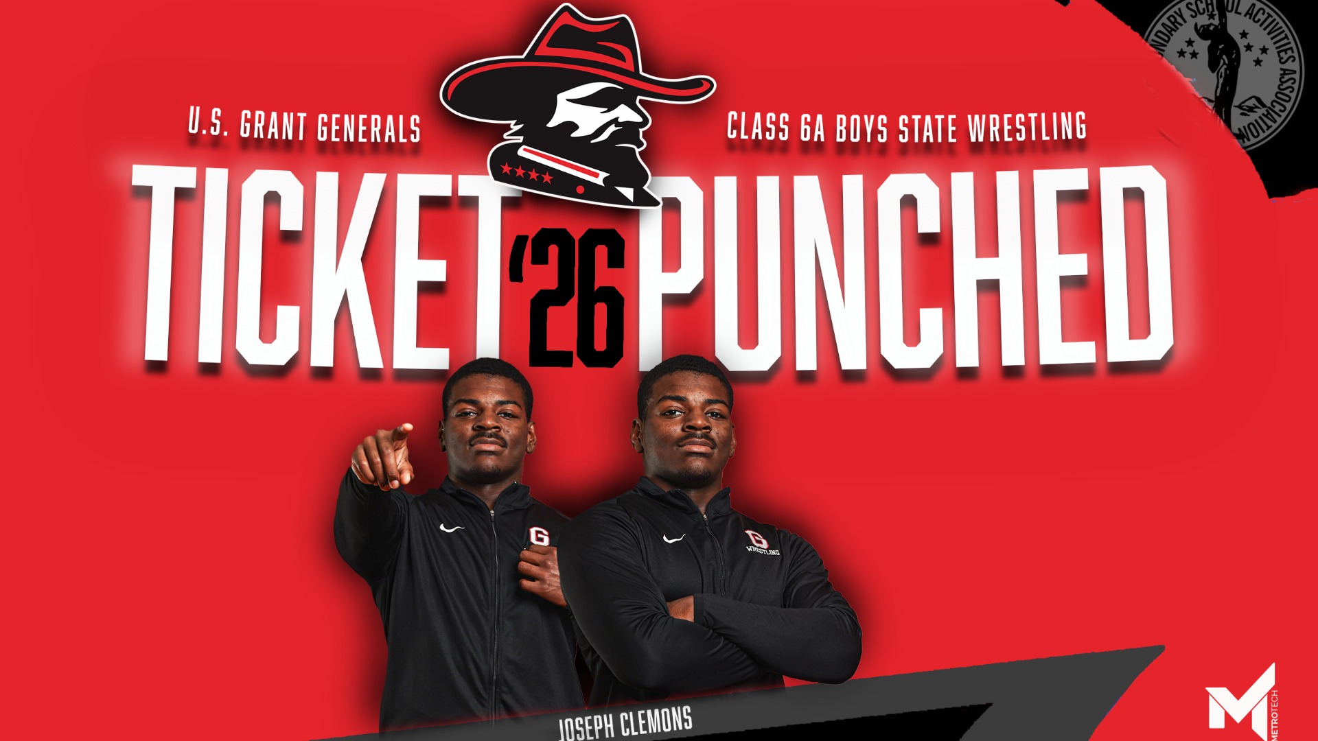 Slide 2 - U.S. Grant's Joseph Clemons Punches Ticket to Class 6A State Wrestling Meet