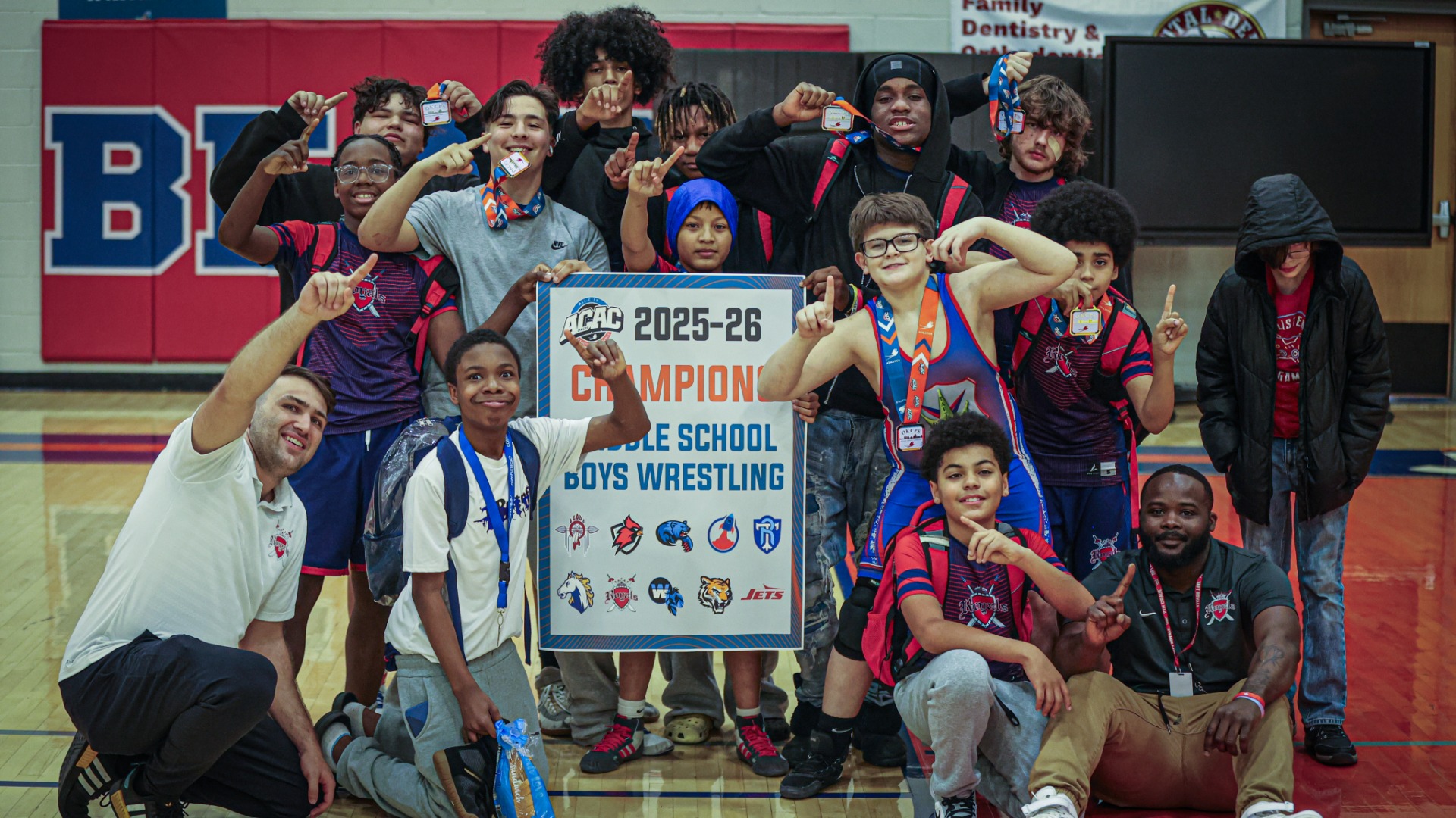 Slide 0 - Taft Boys Wrestling Crowned 2026 ACAC Wrestling Champions!
