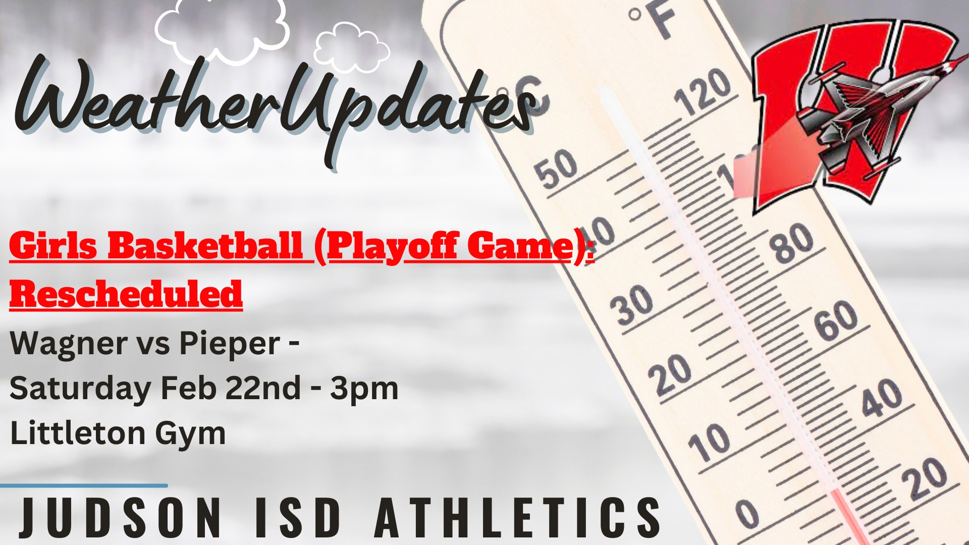 Slide 1 - Playoff Game Rescheduled