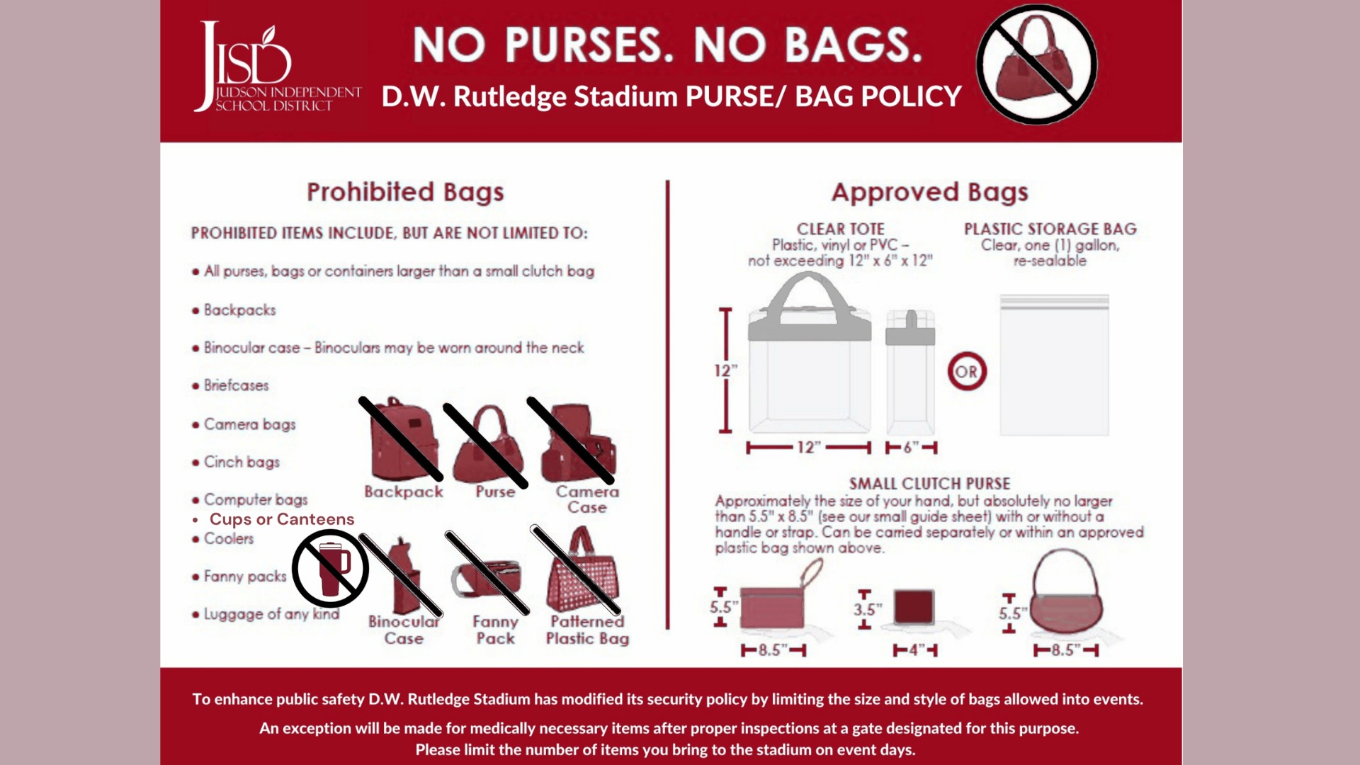 Slide 1 - Stadium Clear Bag Policy 