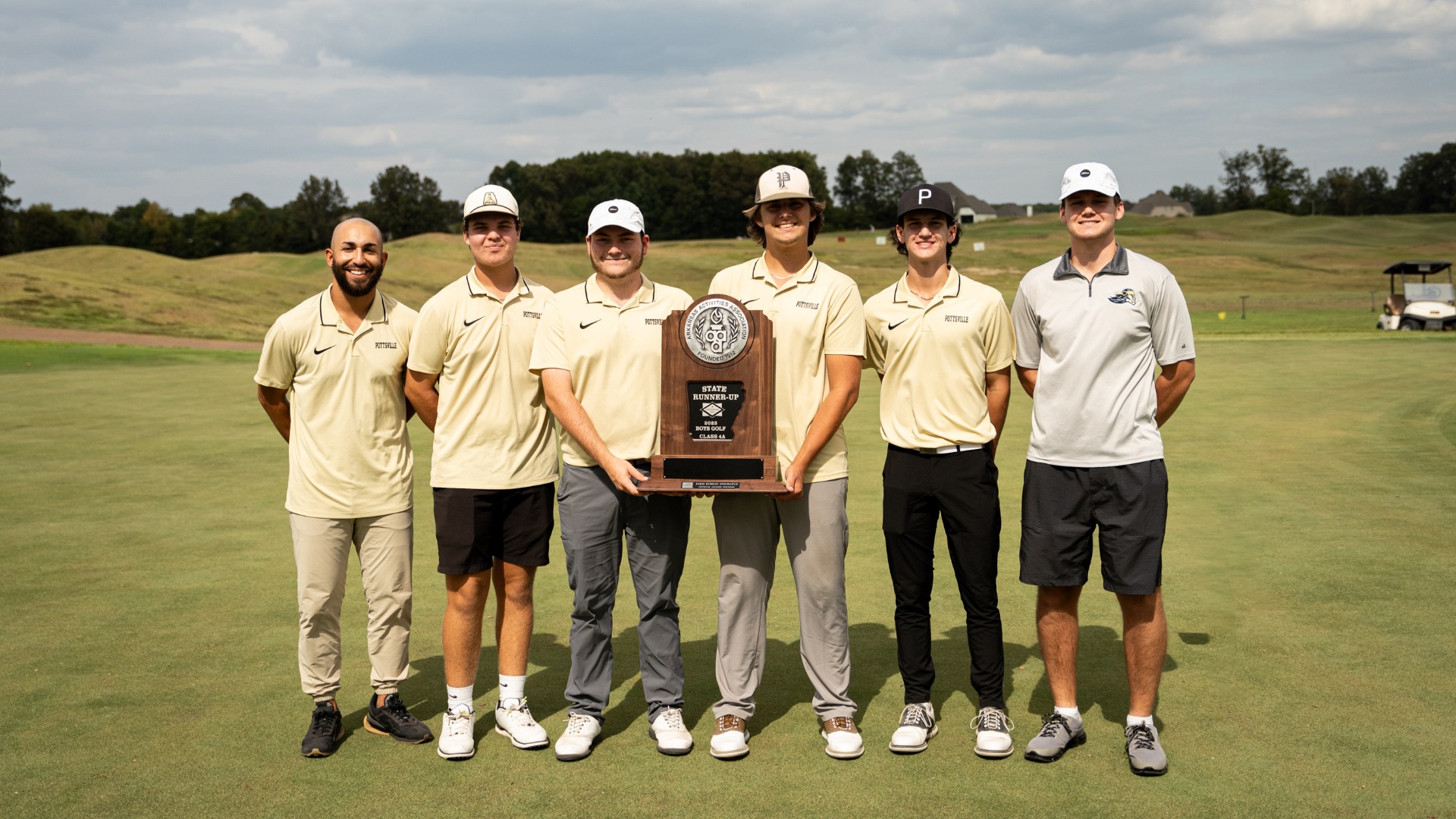 Slide 1 - Congratulations to Jaxson Bowden, Wesley Scroggins, Gabe Mathis and JC Jones for being State Runner Up in Golf