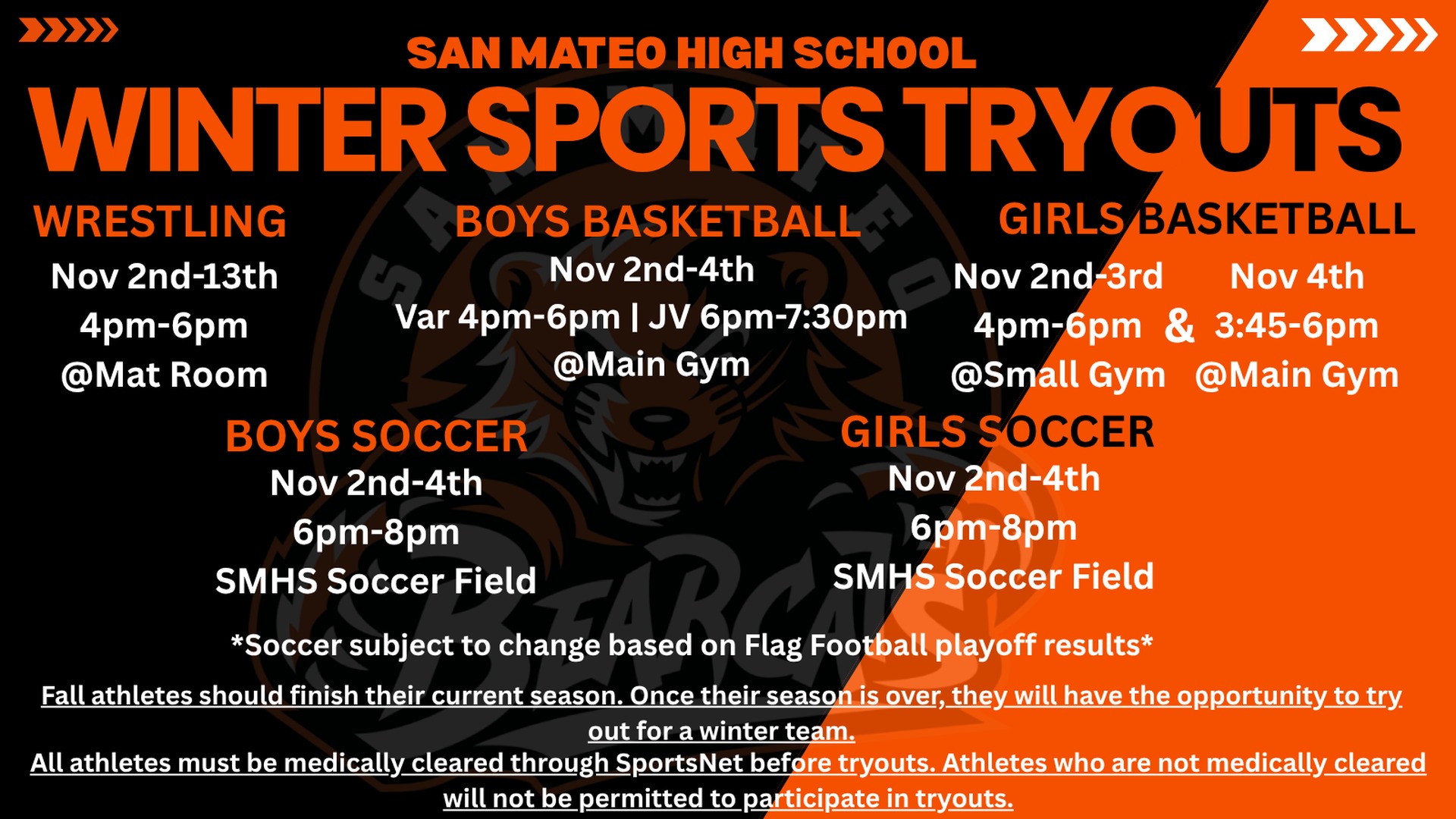 Slide 0 - Winter Sports Tryouts