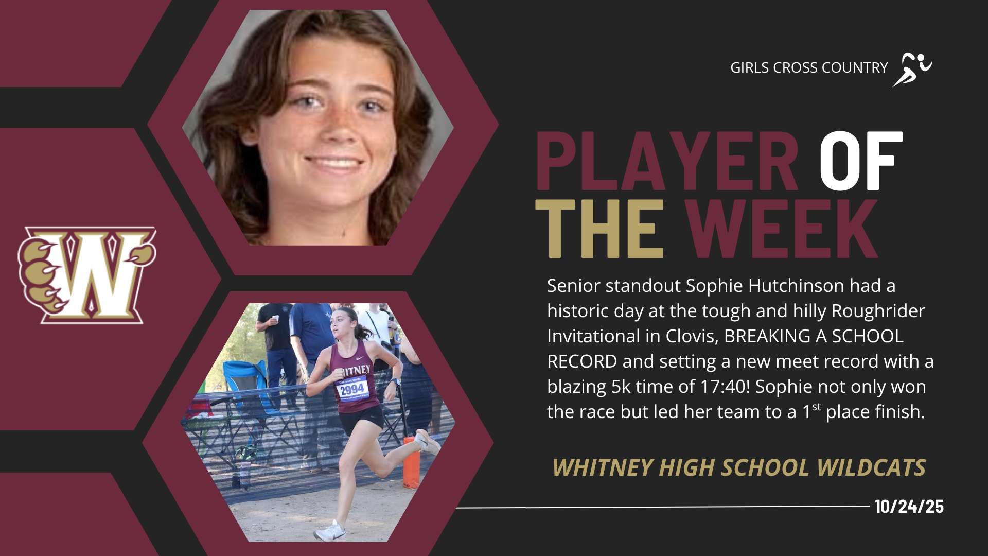 Slide 0 - Player of the Week - Sophie Hutchinson