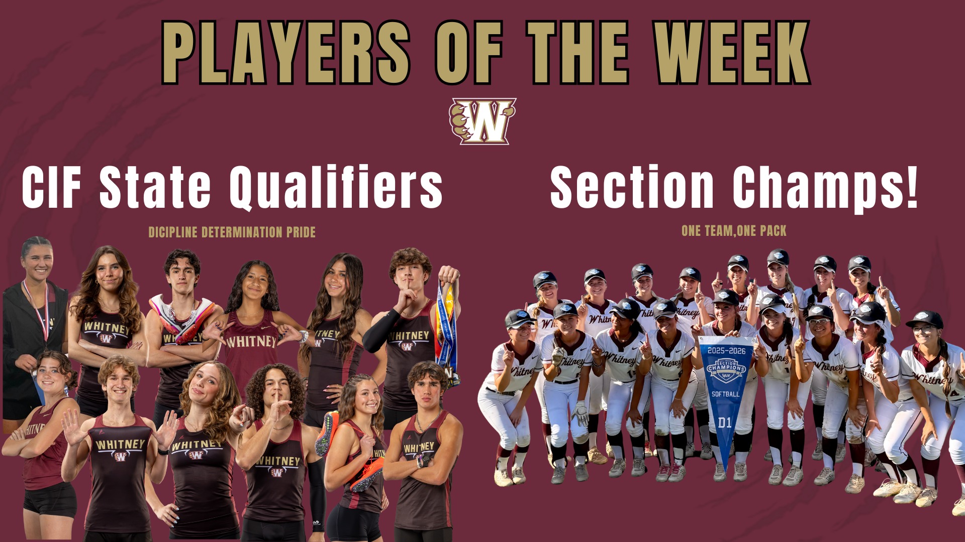 Slide 0 - Players of the Week: Track and Softball 