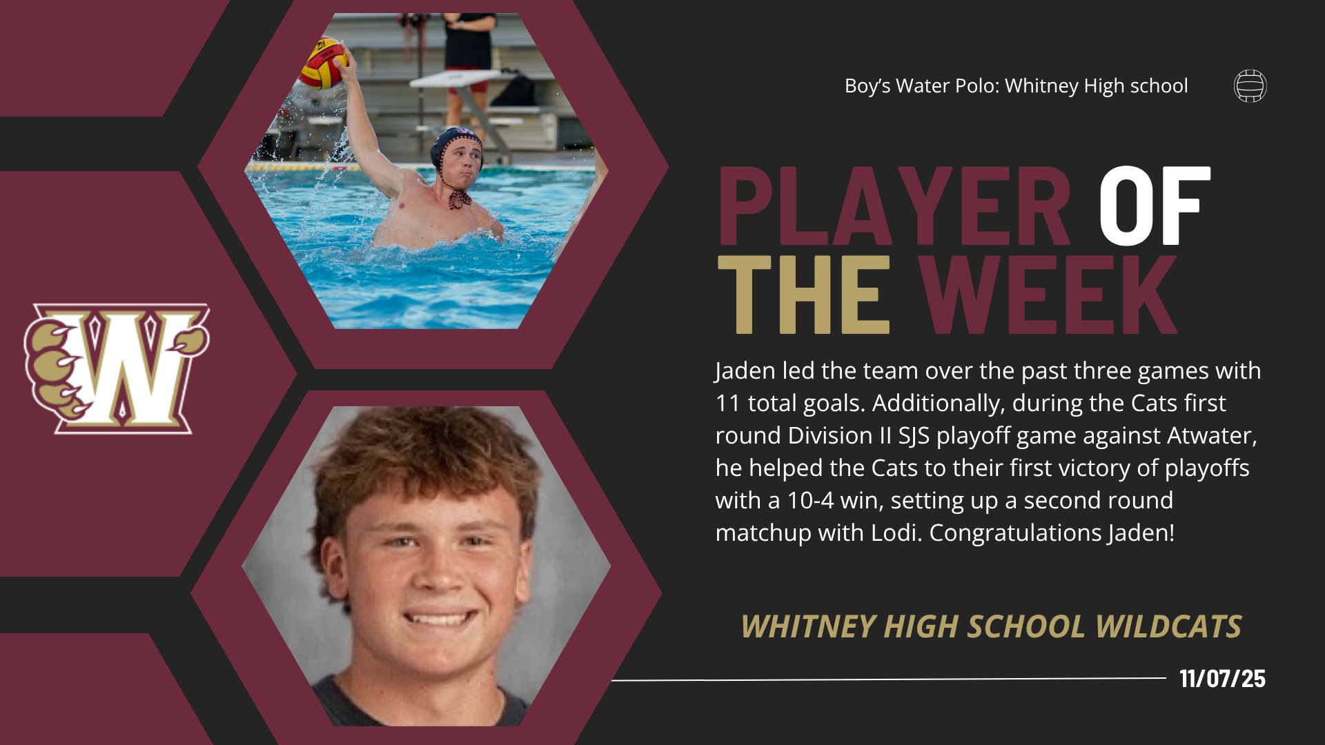 Slide 0 - Player of the Week - Jaden Arnold