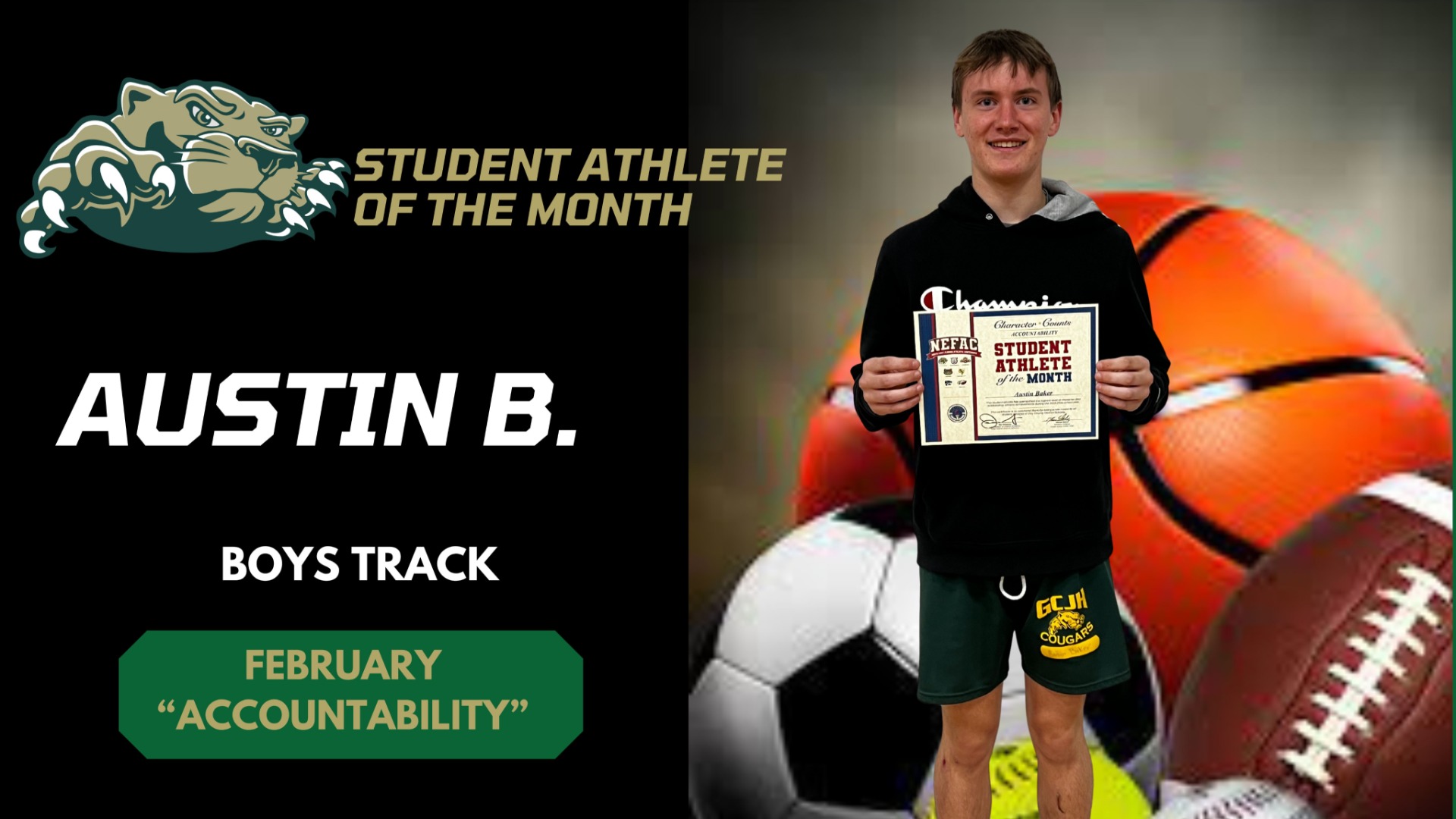 Slide 1 - STUDENT ATHLETE OF THE MONTH FOR FEBRUARY