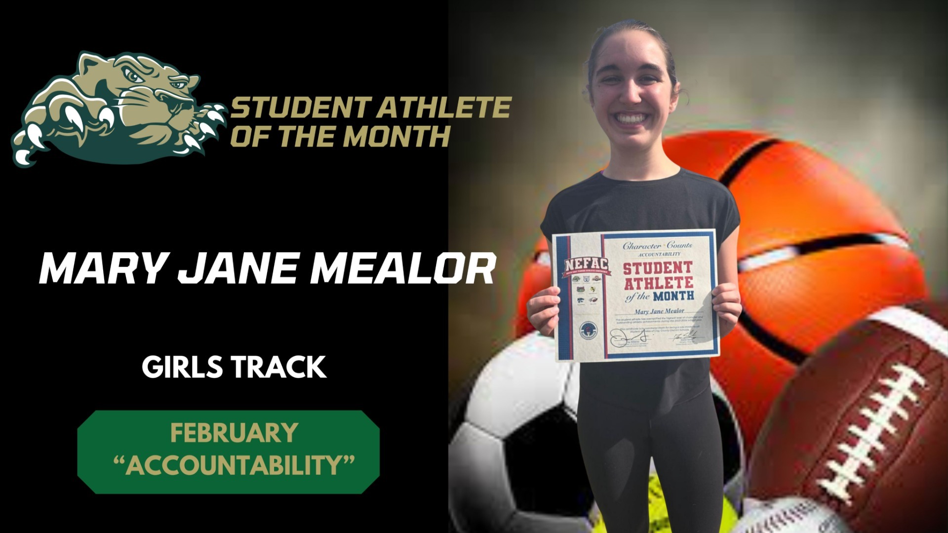 Slide 0 - STUDENT ATHLETE OF THE MONTH FOR FEBRUARY