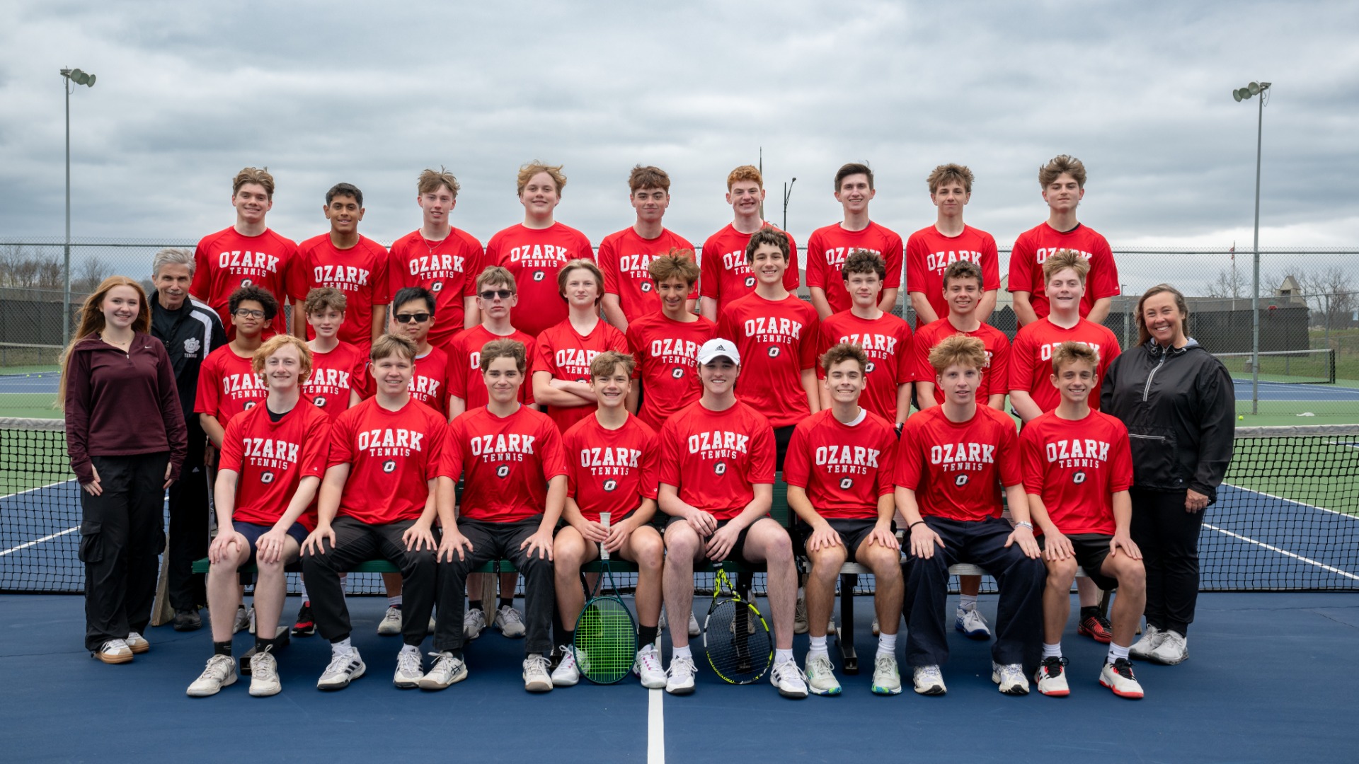 Slide 3 - Ozark Tigers Boys Tennis 2026 - photo by Betsy Ellet
