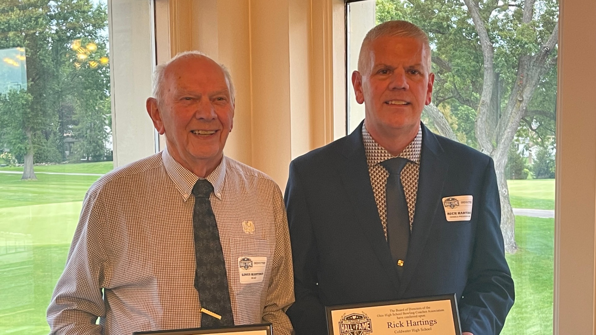 Linus Hartings & Rick Hartings earn induction into the Ohio High School Bowling Coaches Hall of Fame