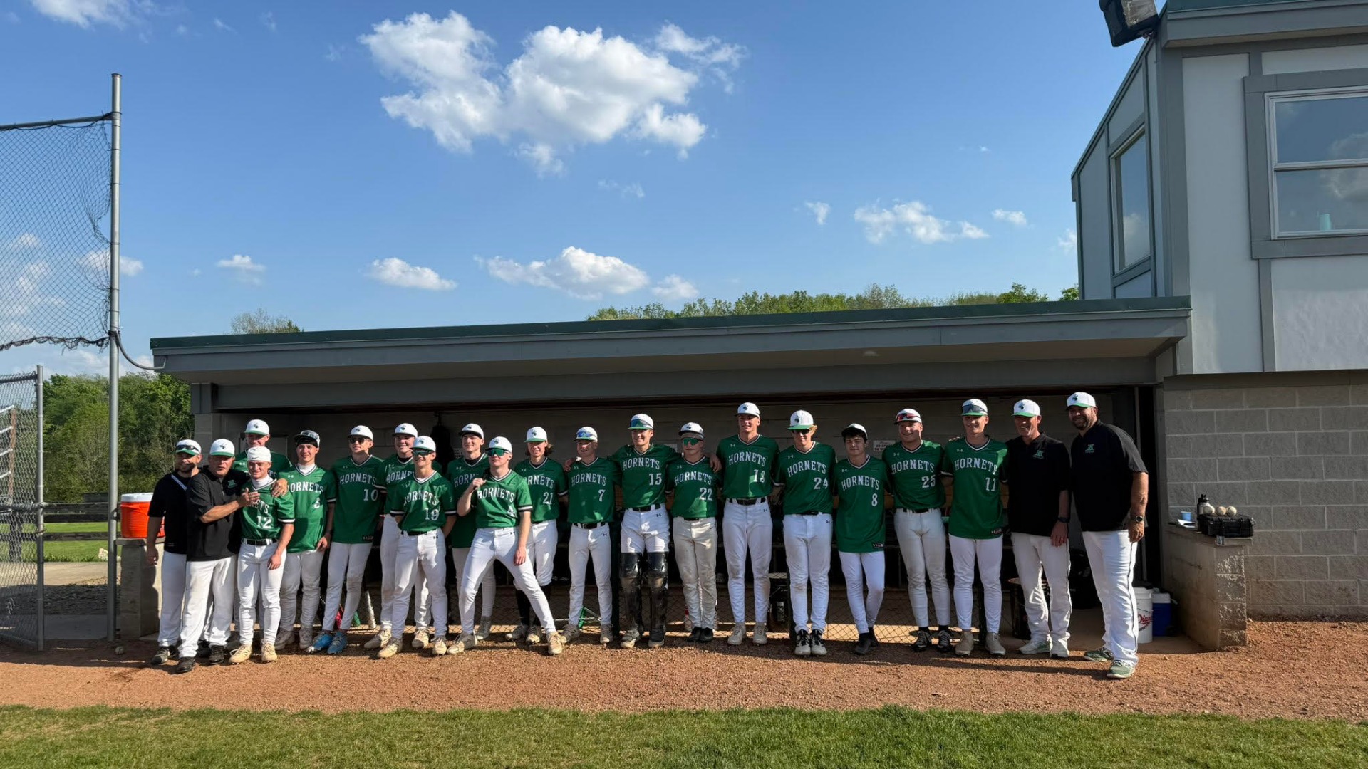 Picture of the boys varsity baseball team after winning the conference championship May 19th, 2026