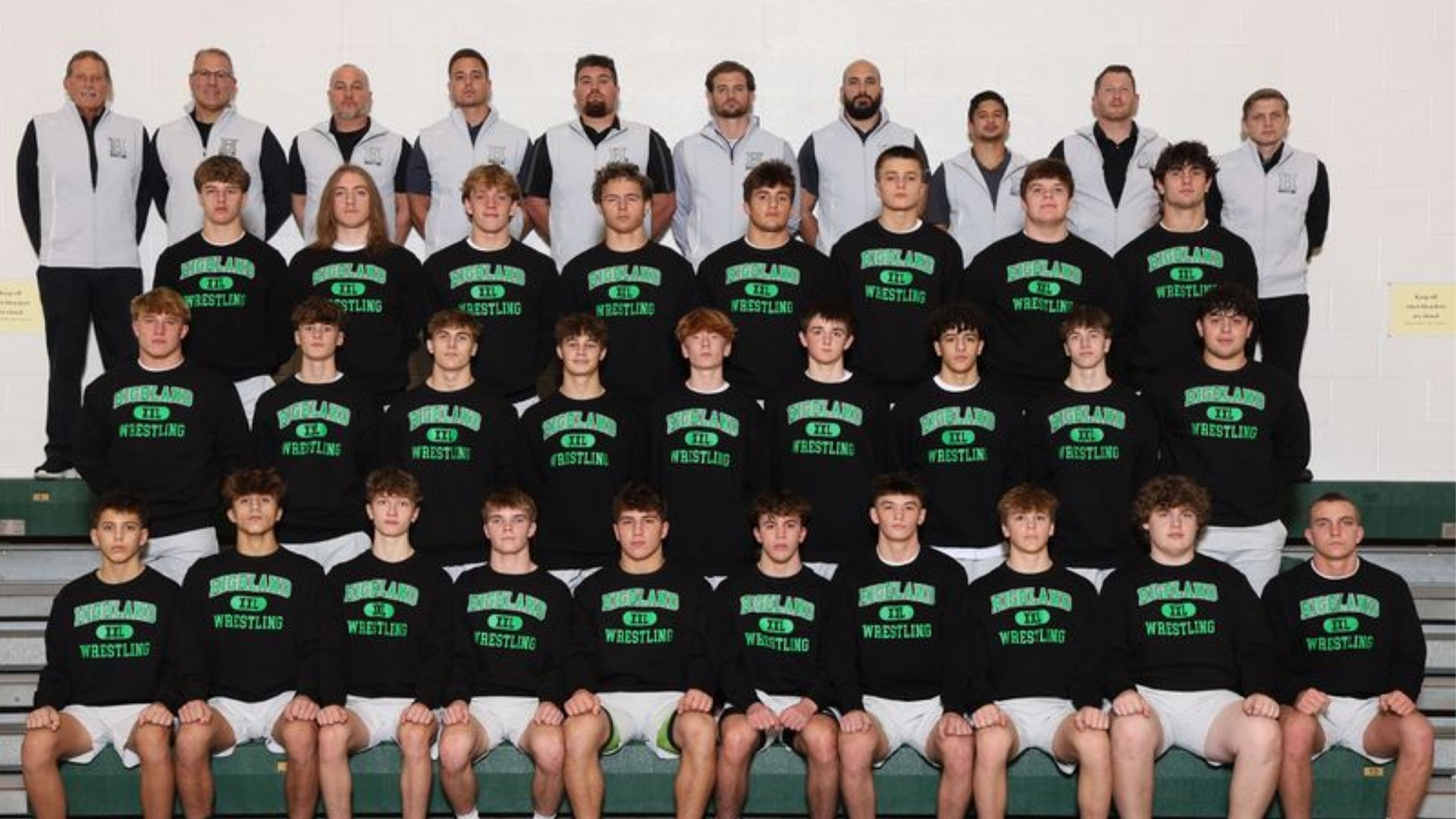 picture of wrestling team after winning the suburban league American conference on 1-31-2026