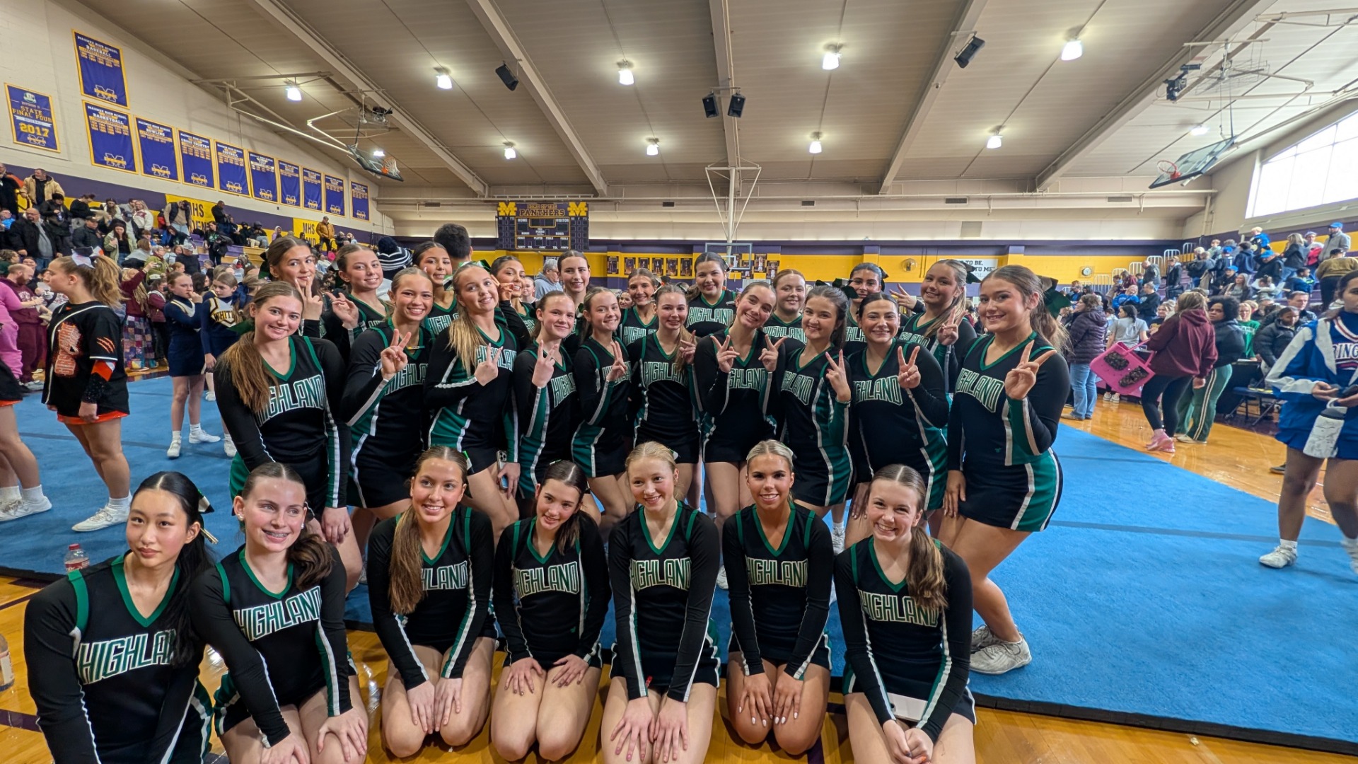Cheer team second place photo after there placement.
