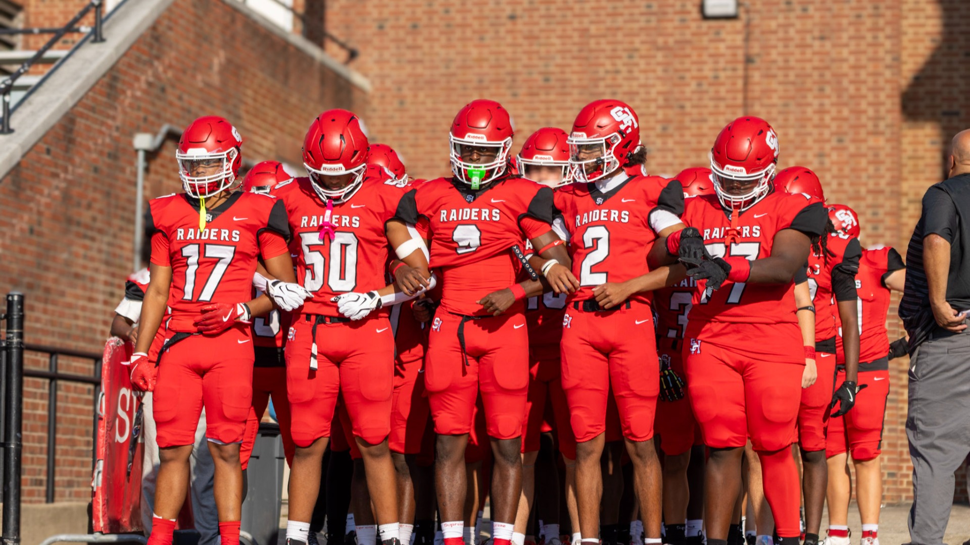 Football Team walking to the field 