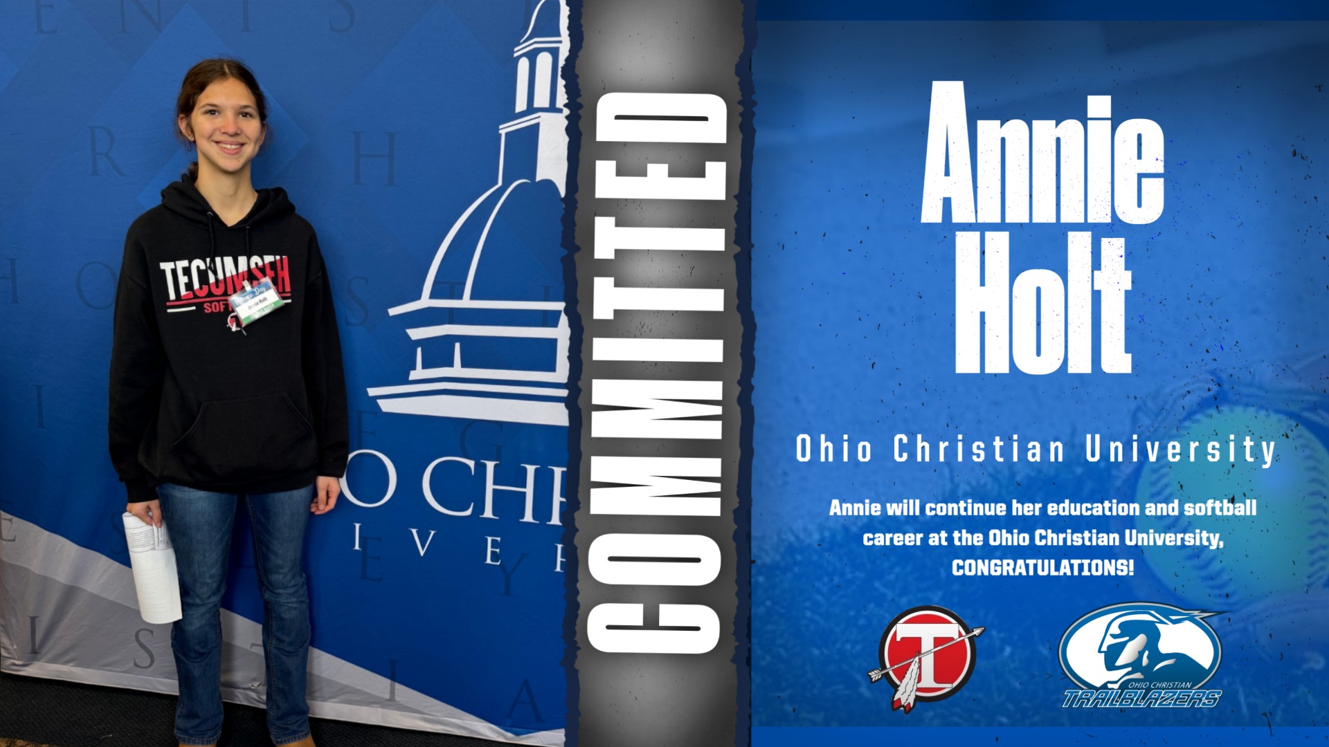 Slide 0 - Annie Holt signs with Ohio Christian University