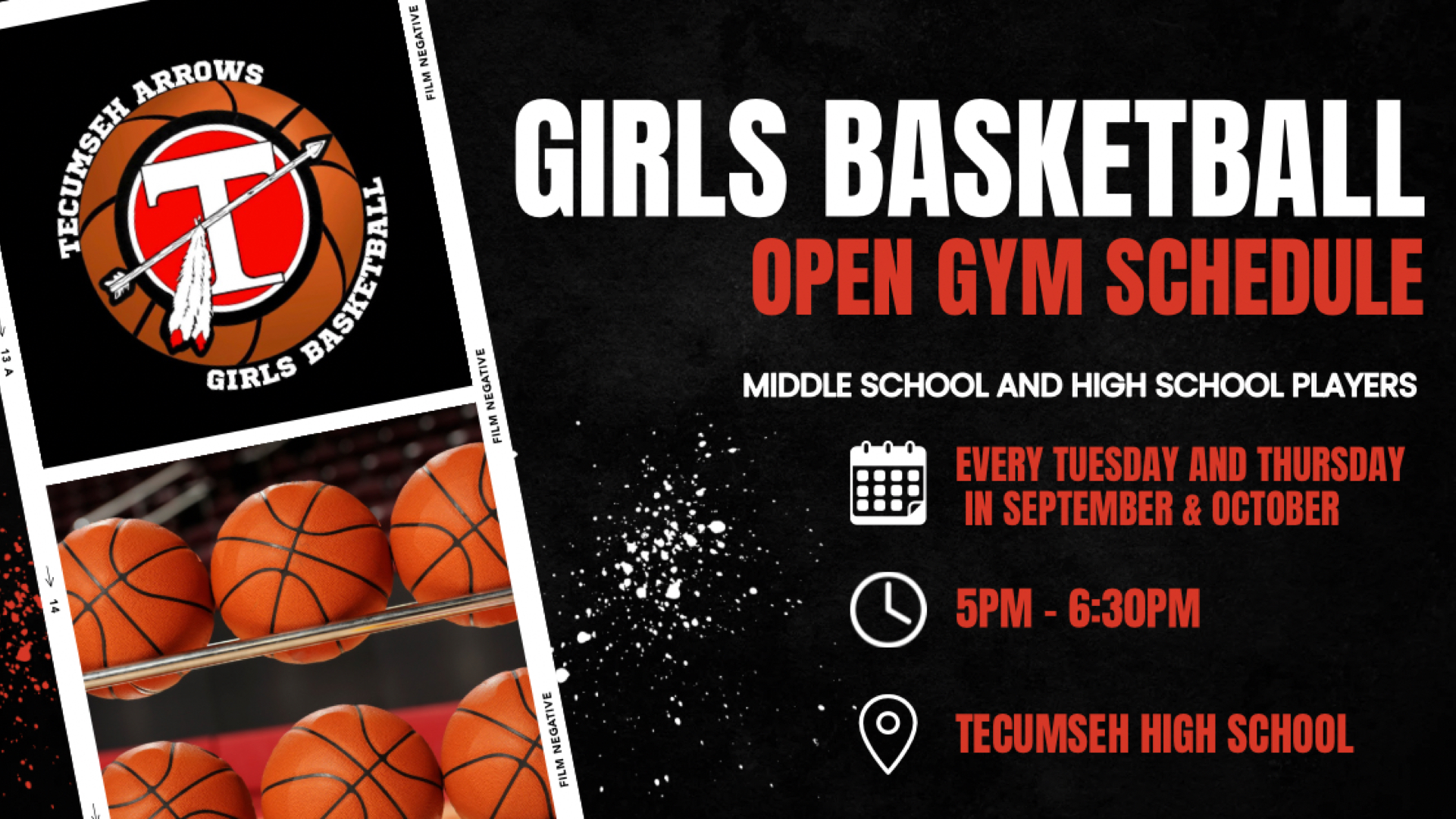 Slide 2 - Girls Basketball Open Gym Schedule